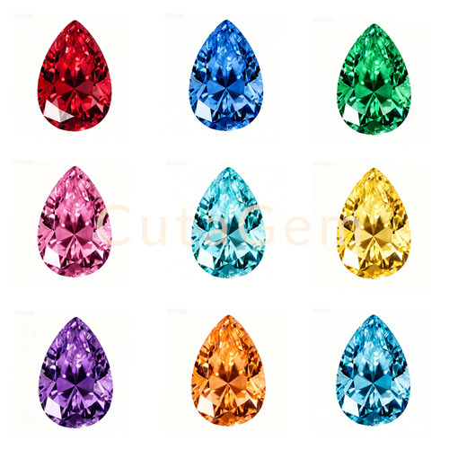 水滴形梨形培育宝石 人工人造合成彩宝小配石2x3/3x4/4x5/4x6mm