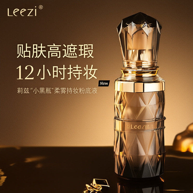 Leezi小黑瓶柔雾持妆粉底液 滋润保湿持妆不脱妆提亮匀肤奶油BB霜