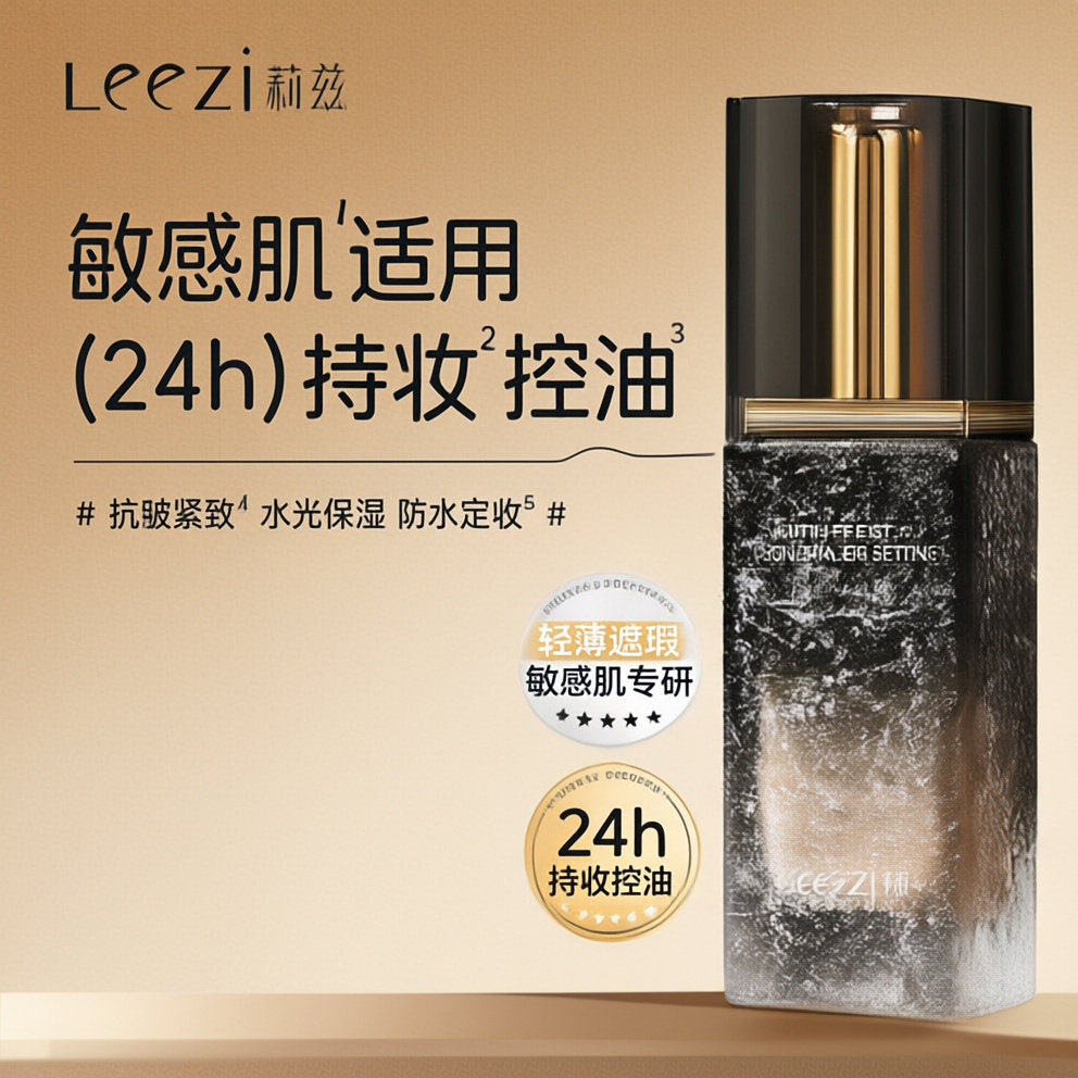 Leezi莉兹多效遮瑕定妆粉底液24小时持妆防水防汗不脱妆