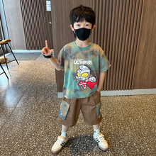 奥特曼衣服男童夏季短袖套装2025新款洋气时髦儿童夏装帅气休闲潮