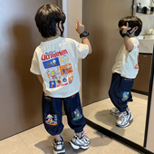 套装 时髦酷帅气短袖 2026新款 宝宝夏装 潮 儿童装 奥特曼衣服男童夏季