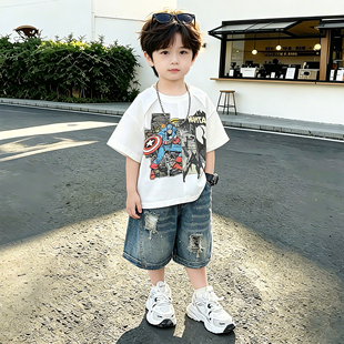 夏季男童短袖套装2026新款中小童夏装T恤韩版帅气男宝两件套衣服