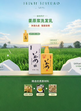 易丹壹坊姜原浆洗发乳 天然生姜精华 强韧发根告别扁塌