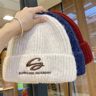 大头围针织帽男女秋冬季户外保暖护耳套头帽时尚百搭毛线帽显脸小