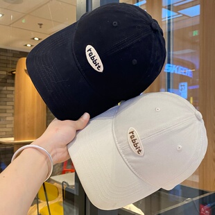 棒球帽女春秋新款巨好看大头围帽子加宽帽檐显脸小字母刺绣鸭舌帽