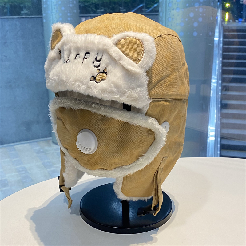 雷锋帽子女冬天骑车加厚加绒保暖护耳帽防风防寒东北雪地帽骑行帽