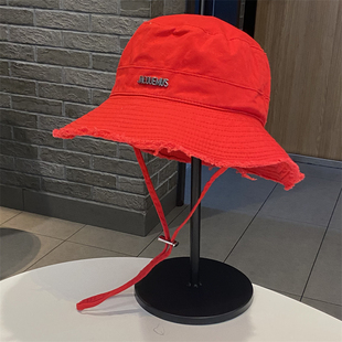 古力娜扎同款 女素颜百搭宽檐渔夫帽日系复古毛边防晒遮阳帽 春夏季