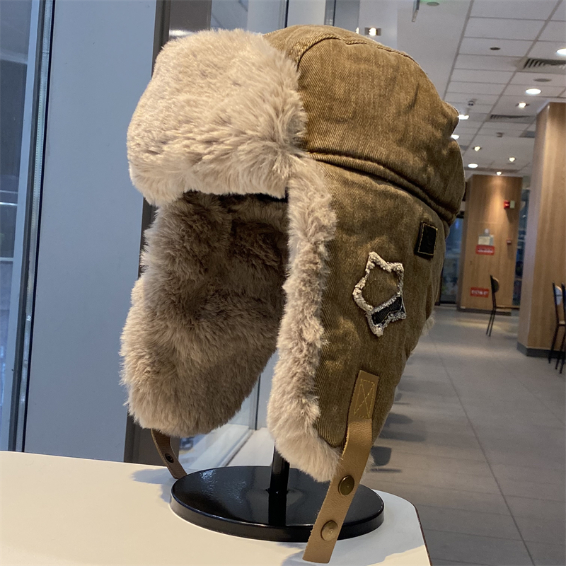 复古做旧牛仔雷锋帽男女款冬季帽