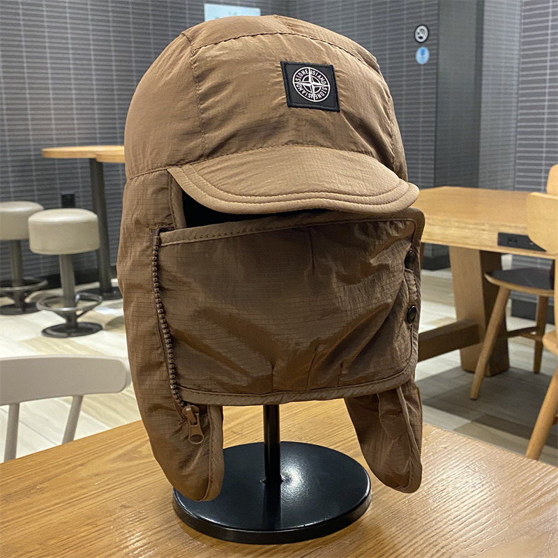 thumbnail for Winter down cotton thickened Lei Feng hat men's and women's outdoor cycling ski ear protector hat Northeast windproof mask warm hat