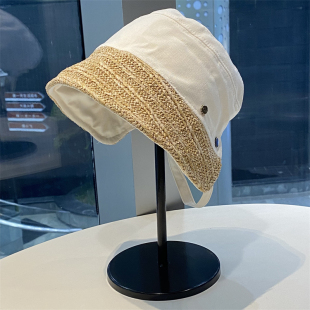 夏季 遮脸防晒渔夫帽子女户外出游大檐遮阳帽双面戴百搭水桶帽 新款