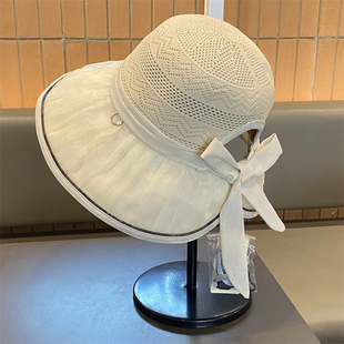 大檐防晒渔夫帽子女夏季 黑胶防紫外线太阳帽户外出游显脸小遮阳帽