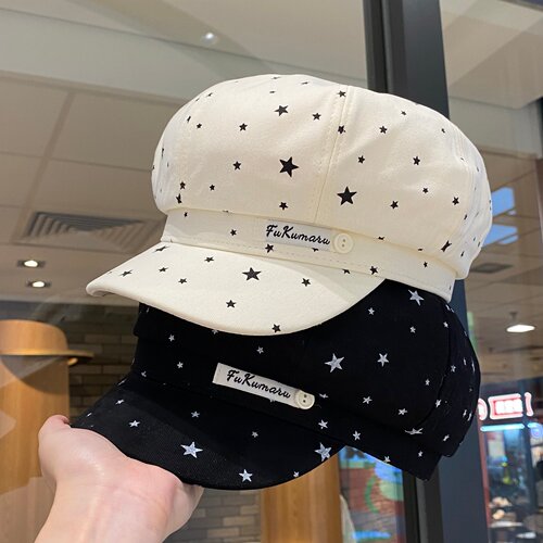 韩版时尚星星八角帽子女春秋出游