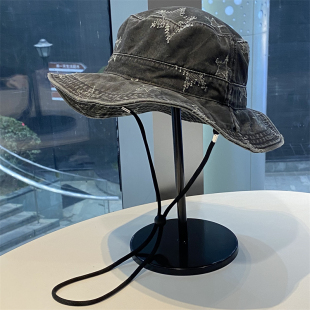 渔夫帽男女日系复古显脸小防晒遮阳帽春夏季 户外大檐西部牛仔帽子