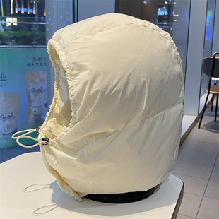 男女冬季 轻盈羽绒雷锋帽子骑车加厚保暖护耳套头帽防风包头帽 新款