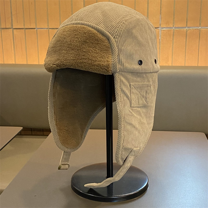 秋冬季新款加绒羊羔毛雷锋帽子女