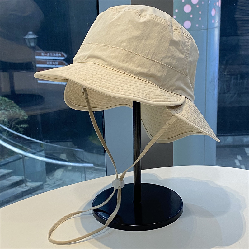简约休闲渔夫帽子女夏季户外出游薄款遮阳防晒帽男速干透气太阳帽