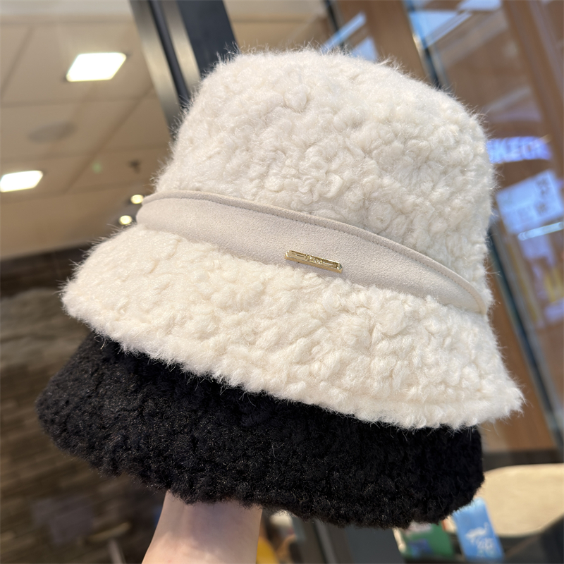 时尚百搭显脸小保暖毛绒渔夫帽子
