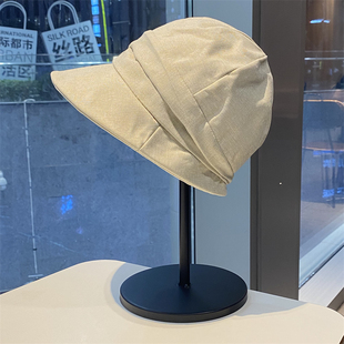 时尚韩版新款女春夏八角帽渔夫帽显脸小堆堆帽薄款透气短檐鸭舌帽