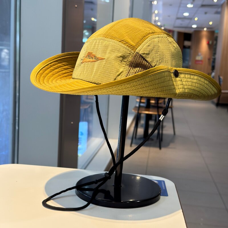 轻薄速干拼色渔夫帽男女款夏季大头围防晒透气遮阳帽工装登山帽子