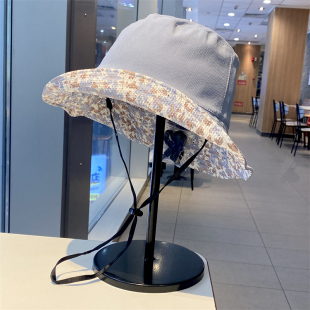 春夏季 小碎花双面戴渔夫帽子 防晒遮阳帽女户外防紫外线太阳帽韩版