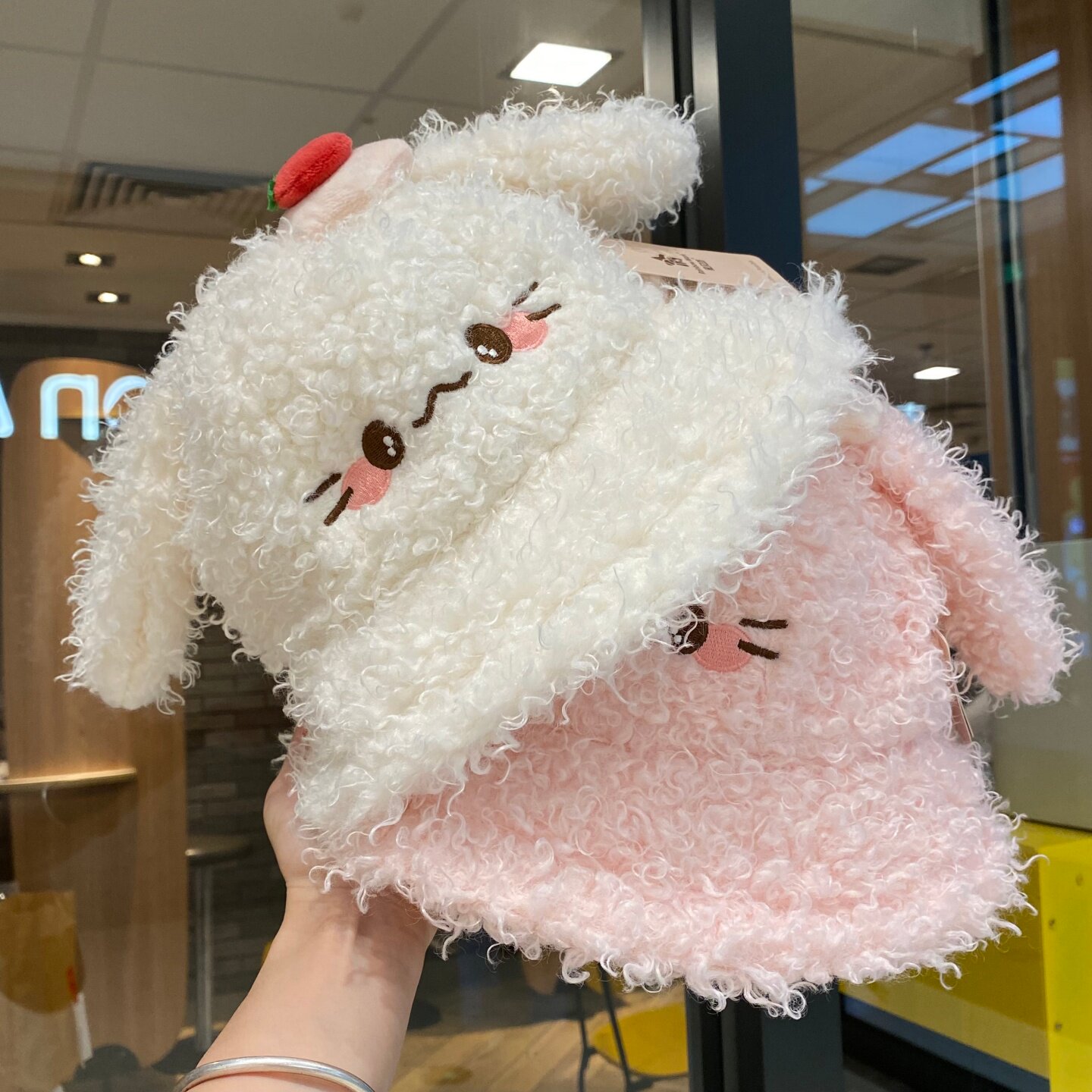 甜美可爱猫耳朵毛绒帽女秋冬季帽