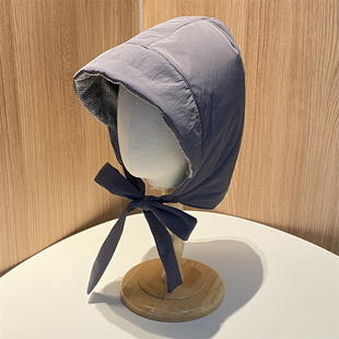 户外骑行保暖护耳绑带包头帽女秋冬季 防风寒加厚羽绒雷锋帽子 新款