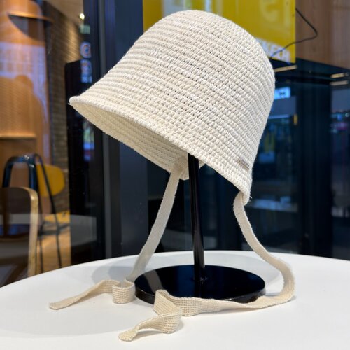飘带后开叉针织渔夫帽女夏季时尚