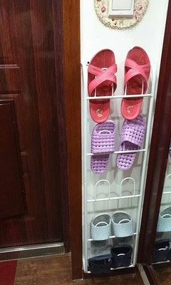 壁挂式简易收纳转角墙面浴室鞋架