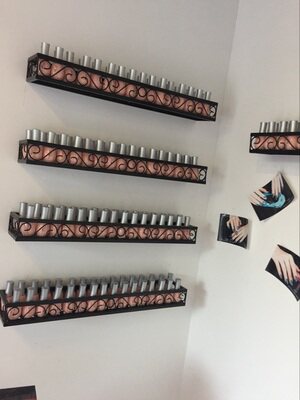 壁挂铁艺超市货架化妆品美甲架柜展示架指甲油胶架子置物架包邮