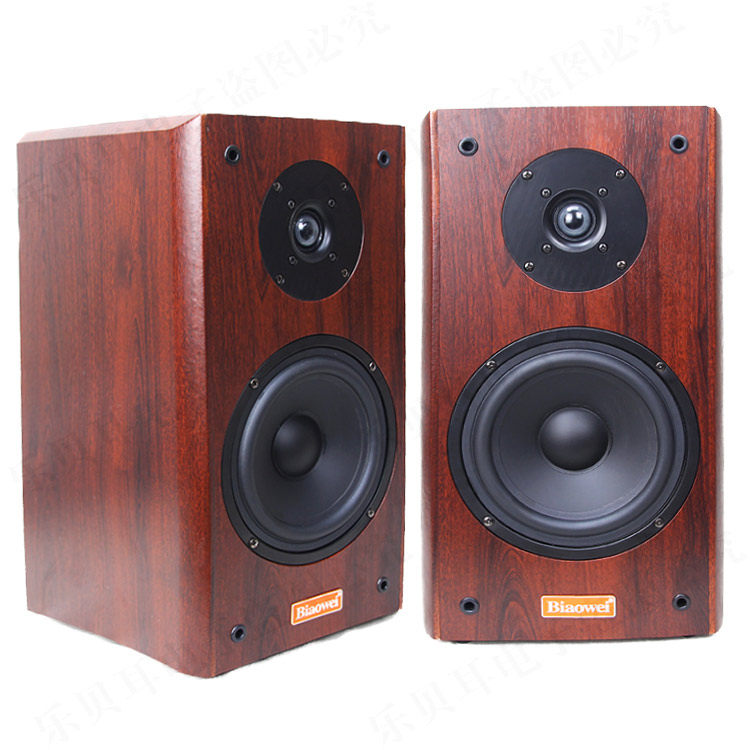 家用6.5寸无源音箱立体声hifi木质家庭影院书架式发烧二分频音响