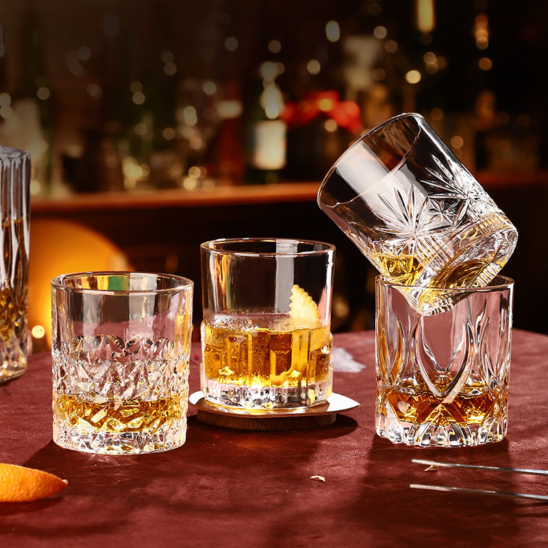 酒杯个人个性专用杯冰白酒杯威士忌创意钻石玻璃杯北欧风格大口径