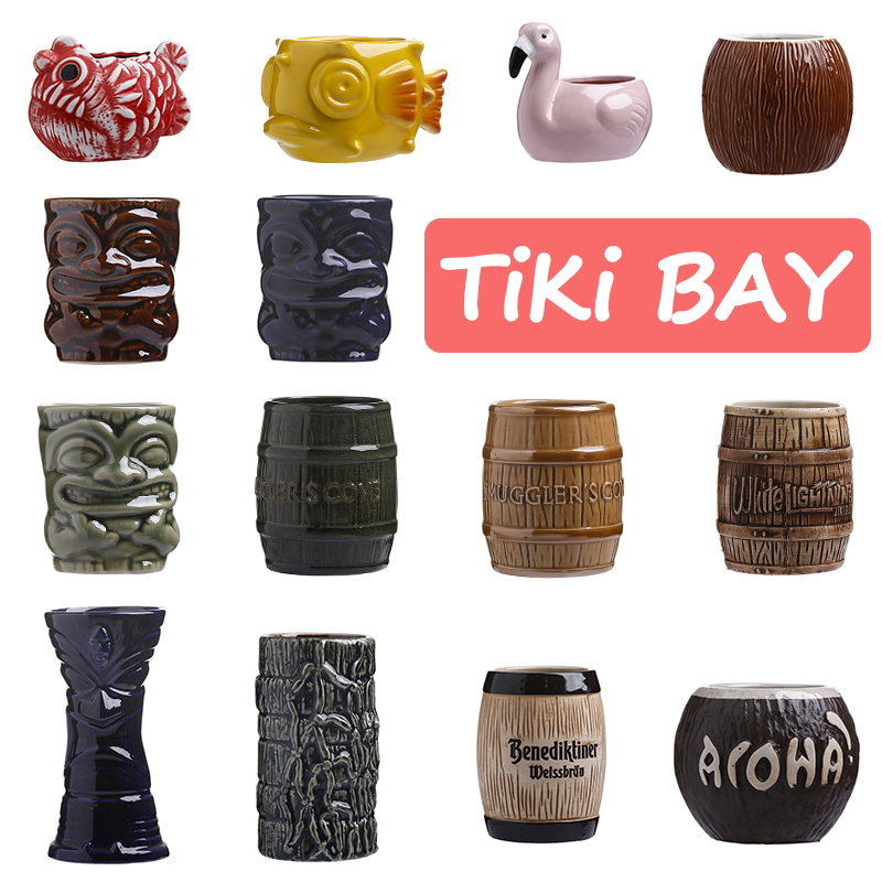 酒吧tiki杯个性夏威夷鸡尾酒杯创意杯子网红陶瓷杯提基僵尸骷髅杯