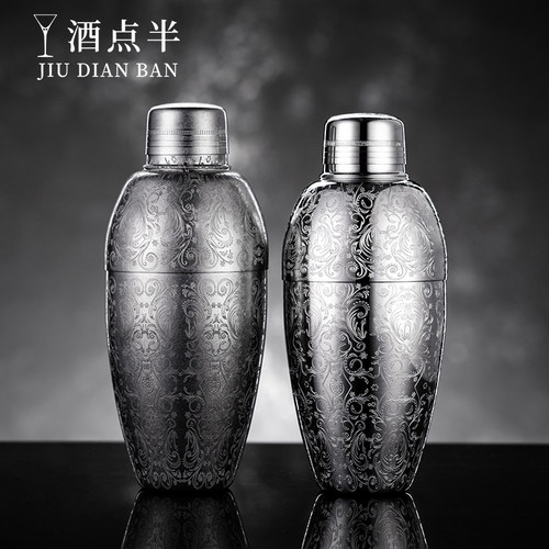 酒点半美式三段式蚀刻调酒器