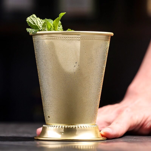 卷边薄荷朱丽普鸡尾酒杯莫吉托金属特调金属杯铜杯Mint Julep Cup