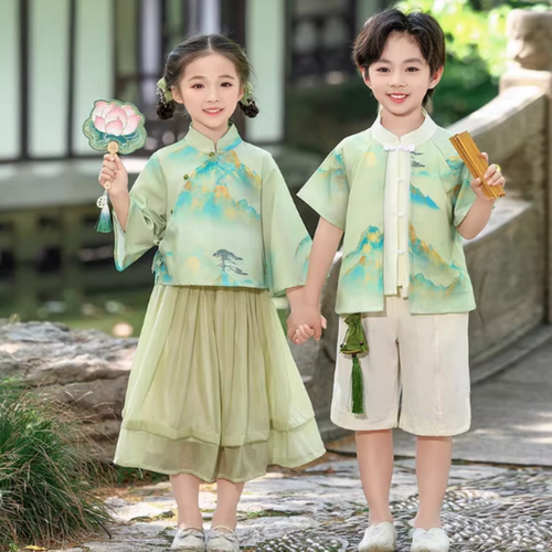新中式儿童汉服演出服套装