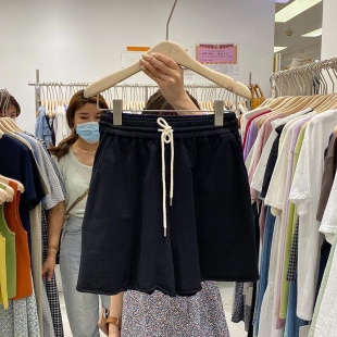 300斤胖MM显腿长女夏宽松热裤女韩版百搭休闲居家运动阔腿五分裤