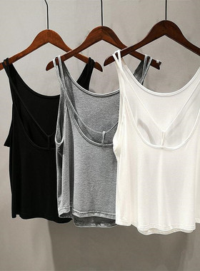 胖MM2-300斤宽松吊带背心女设计感大码夏露背内搭外穿美背上衣潮