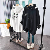 胖MM2 300斤特大码 加绒连帽卫衣女新款 秋冬新款 宽松韩版 外套ins潮