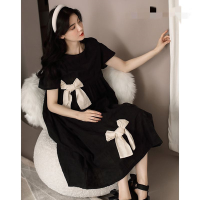 宽松外穿家居服休闲短袖连衣裙女