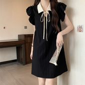 短袖 女装 韩系温柔风小香风直筒裙胖妹妹夏款 连衣裙 300斤超大码
