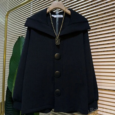 大码宽松显瘦针织开衫女