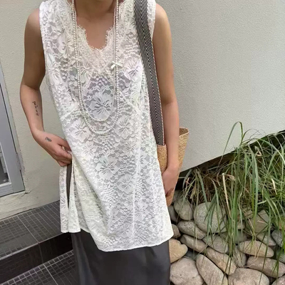 叠穿300斤女装设计感背带套头V领