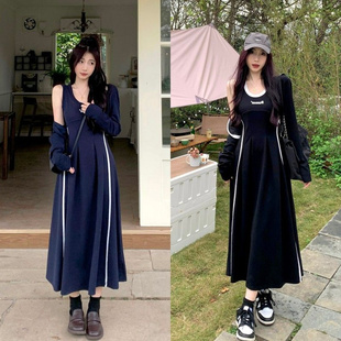 胖MM300斤特大码 女ins潮 宽松显瘦遮肉外套连衣裙收腰休闲两件套装