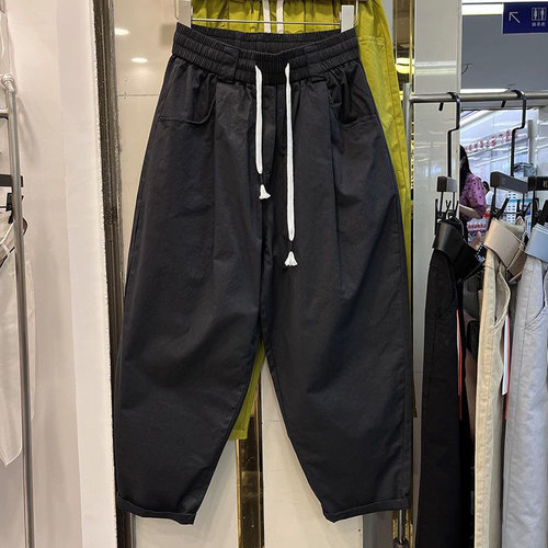大码宽松高腰休闲百搭九分裤女