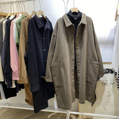 休闲百搭开衫 宽松慵懒风复古中长款 风衣外套女 300斤特大码 秋冬装