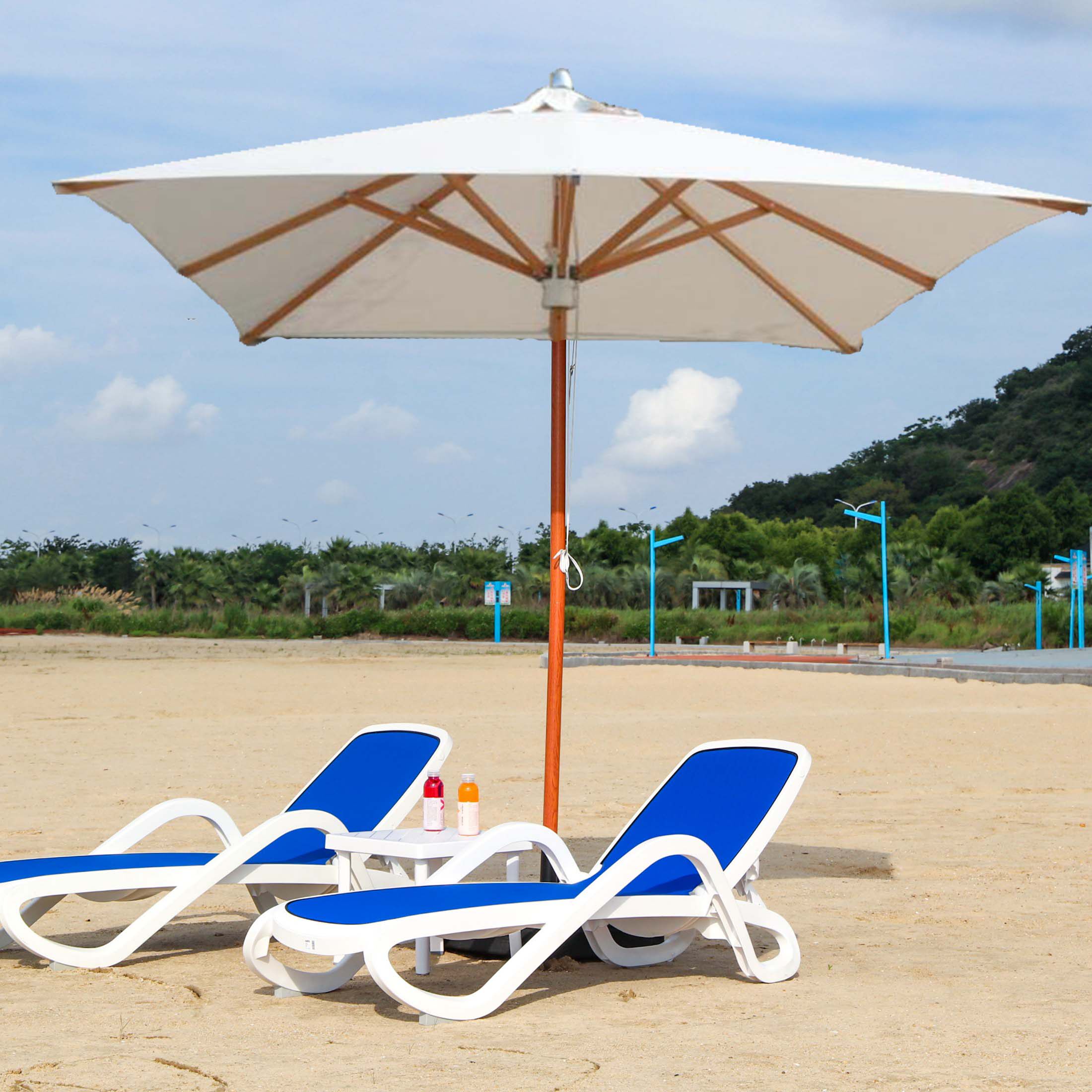 户外遮阳伞铝合金庭院中柱圆形沙滩泳池太阳伞定制咖啡厅商用伞