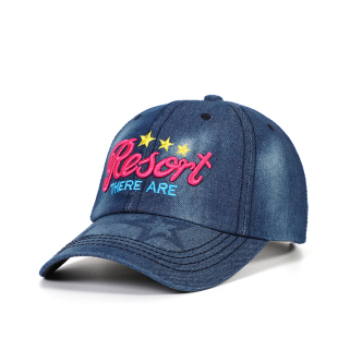 牛仔帽子女韩版 字母刺绣百搭棒球帽 休闲鸭舌帽春秋户外遮阳帽夏季