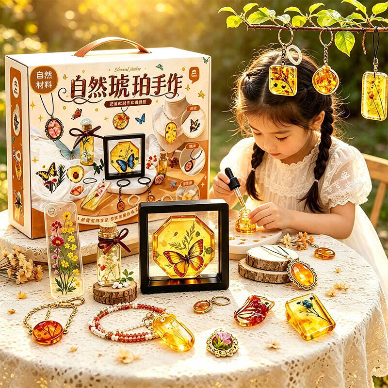 生日礼物送孩子儿童手工DIY琥珀玩具礼盒昆虫标本制作套装小女孩