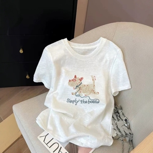 2026马年雪花棉圆领短袖T恤女