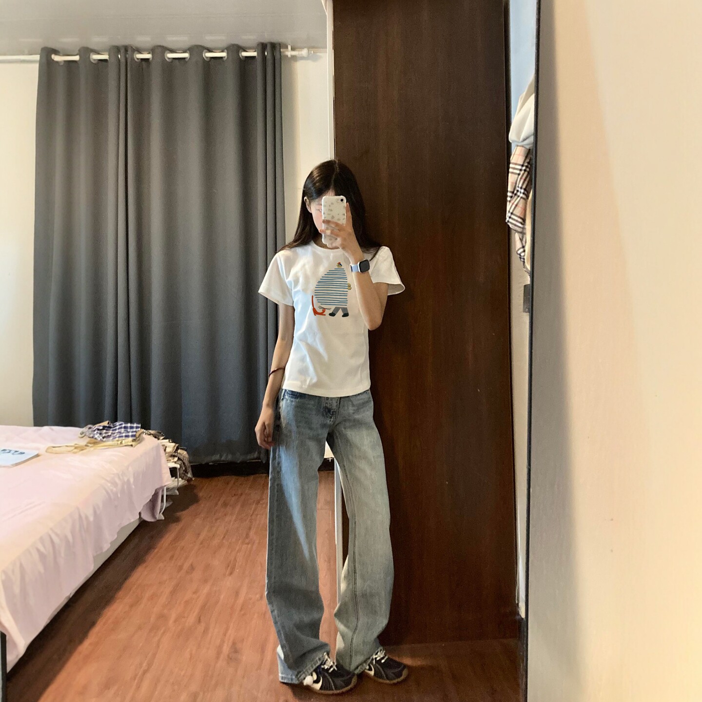 独特超好看白色正肩短袖t恤女棉2026新款爆款夏修身显瘦ins上衣服